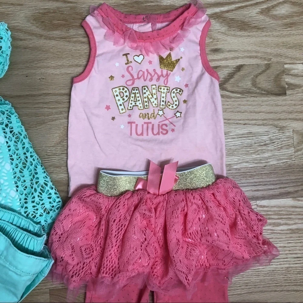 Toddler Outfit Set 24 months 2T Tutu Blue Girls